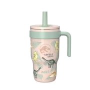 Zak Designs 10oz Jurassic Stainless Steel Tumbler with Leak Proof Straw Lid & Handle, Pink