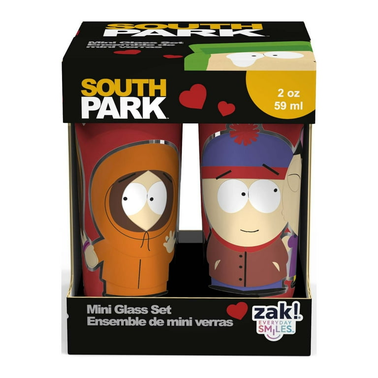 Zak Designs 2 Ounce 4-piece Valentine Mini Glass set, South Park