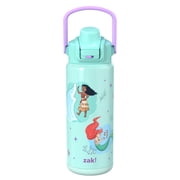 Zak Designs 20oz Princess Stainless Steel Liberty Water Bottle with Push Button Lid, Lock, and Carry Handle