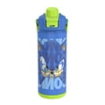 thumbnail interactive-video image 1 of Zak Designs 20oz Sonic Kids Straw Water Bottle, Stainless Steel Vacuum Insulated Liberty Bottle with Easy-Open Locking Spout Cover for Travel, Built in Carry Handle, 1 of 11