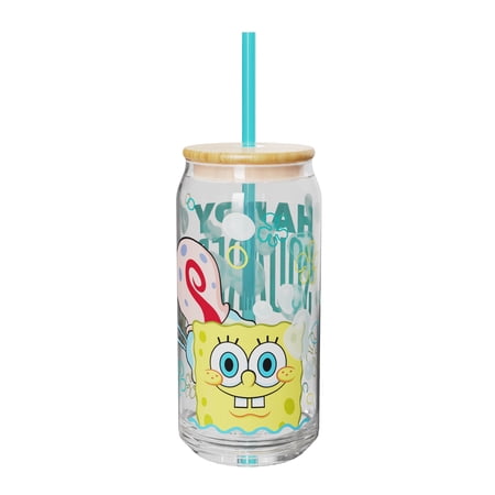 Zak Designs 20oz Spongebob Glass Hadley Tumbler