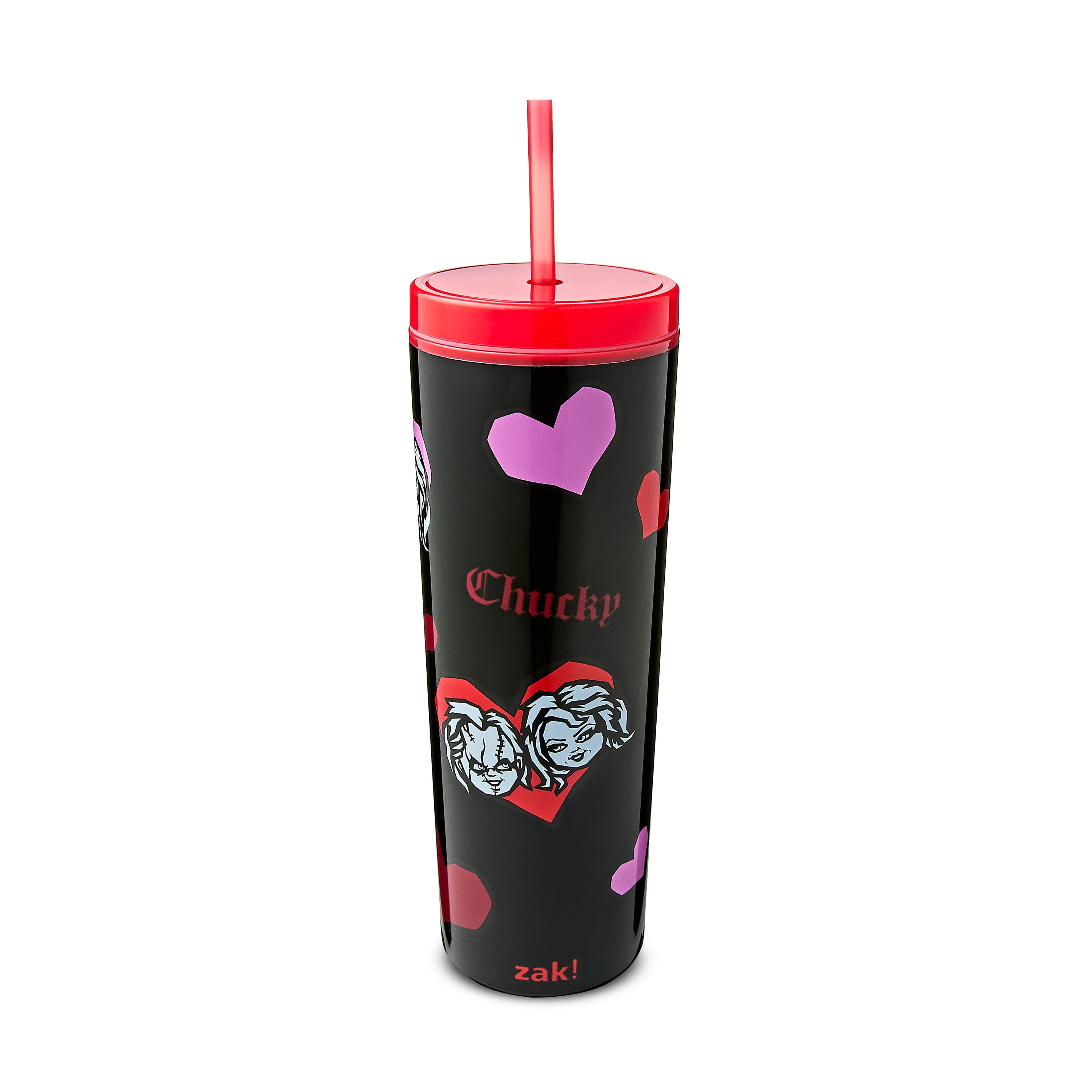 Zak Designs 23oz Chucky Durable Plastic Bravo Tumbler with Straw