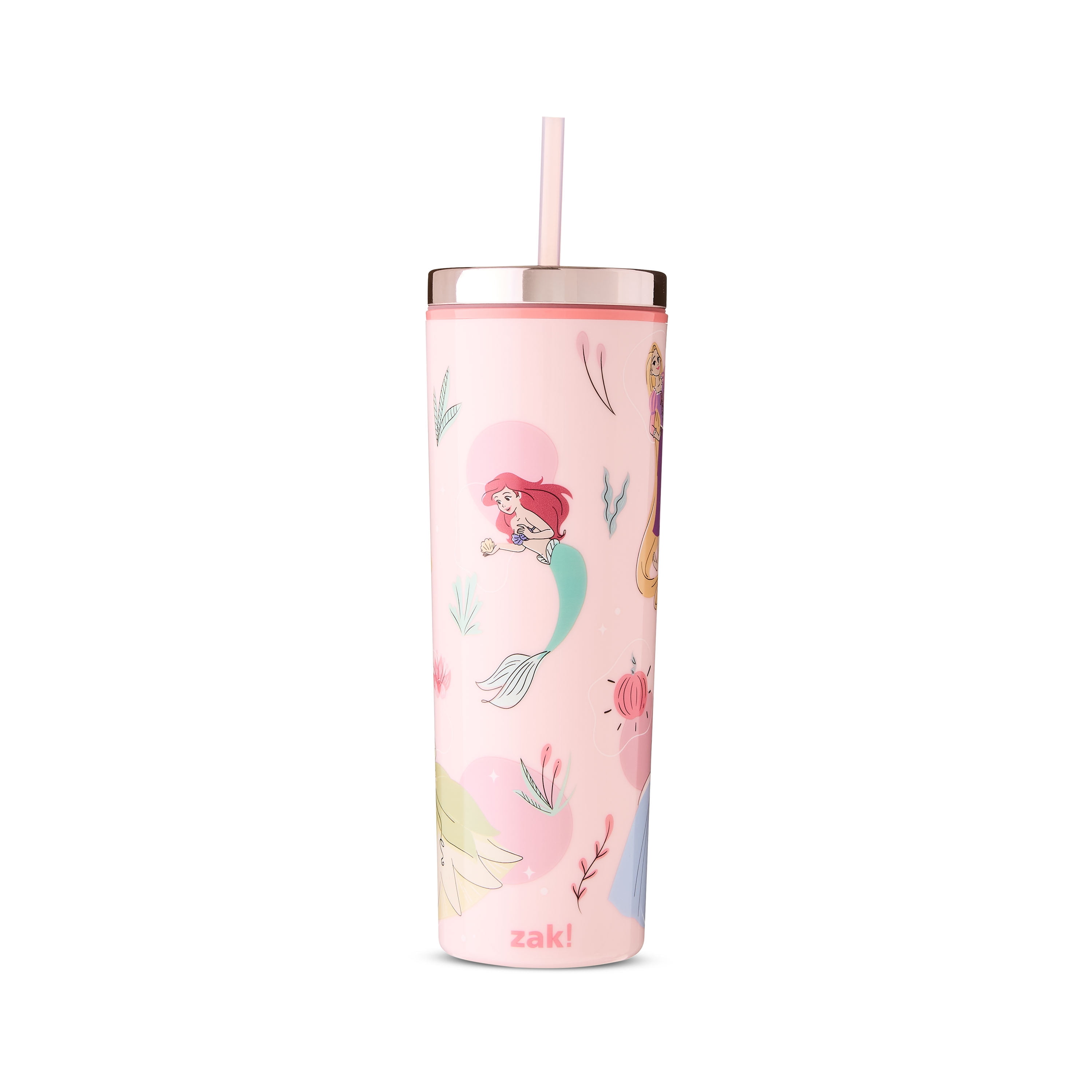 Princess Kids Easter Durable Plastic Double Wall Bravo Tumbler with Straw and Electroplated Lid, 23oz