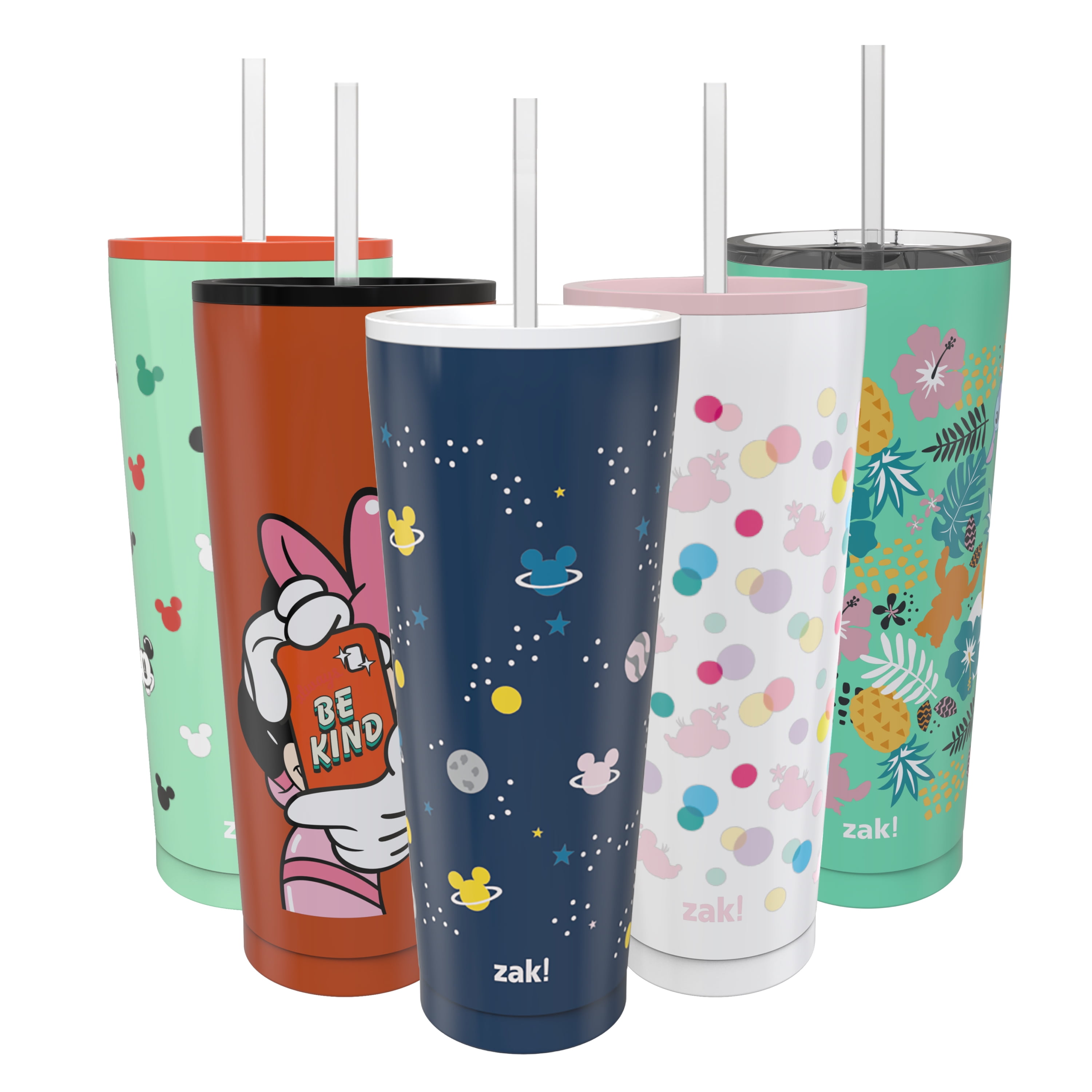 Zak Designs Mainstays Double Wall Insulated Tumbler with Straw