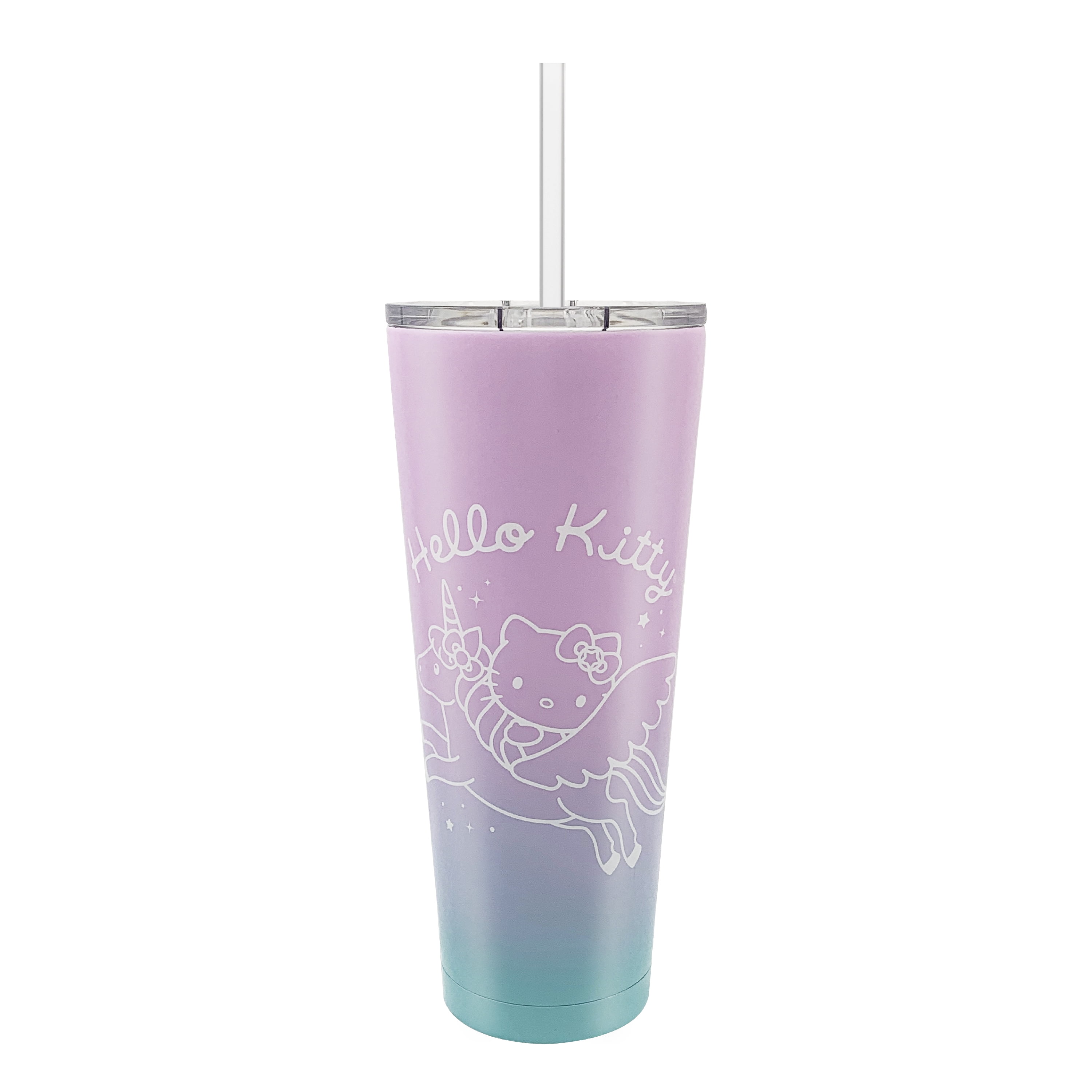 Everyday Delights Hello Kitty Stainless Steel Insulated Cup with Lid, Straw  & Stir Stick, 580ml (White)
