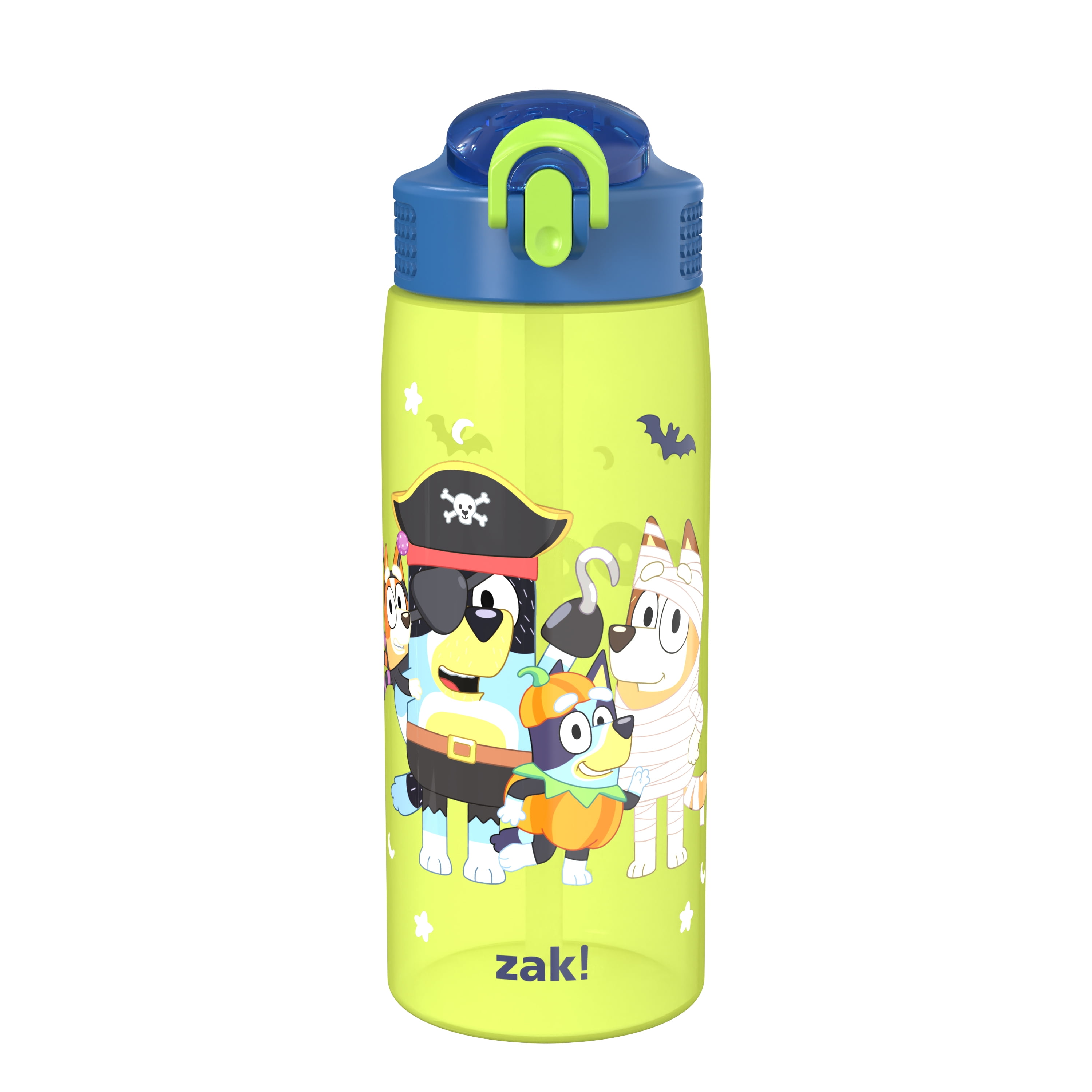 Zak Designs 25oz Bluey Halloween Green Kids Straw Water