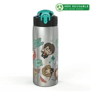Zak Designs 27 oz. Harry Potter Stainless Steel Water Bottle with Flip-up Straw Spout, Harry Potter and Friends