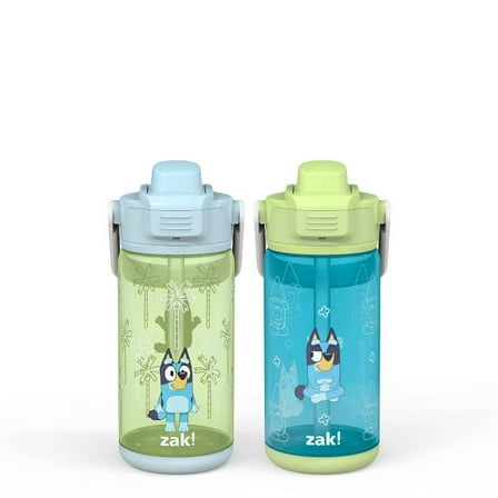 Zak Designs 2pc 16oz Antimicrobial Beacon Bottles with Straw