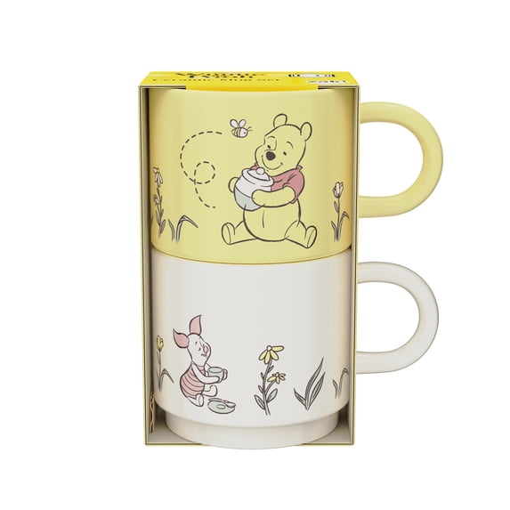 Zak Designs 2-Pack 15oz Winnie the Pooh Modern Stacking Mug Set