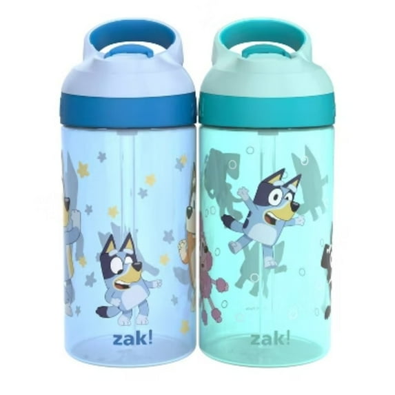 Zak Designs 2pk 16oz Bluey Atlantic Water Bottle Set Blue