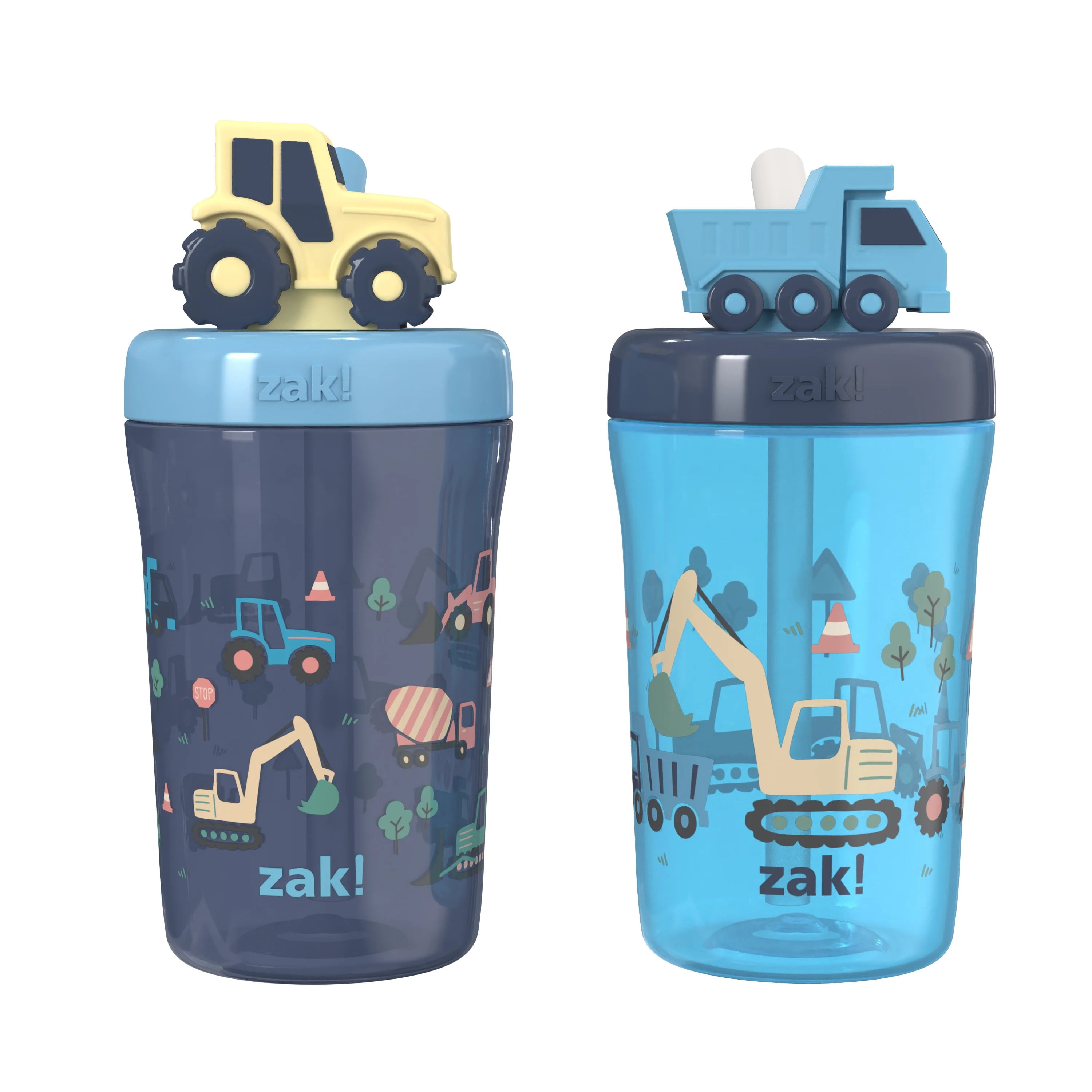 Zak Designs 2-Pack 7.5oz Buddy Sip Cups for Kids - Construction Theme