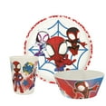 thumbnail image 1 of Zak Designs 3pcs Spiderman Kids Dinnerware Set Melamine Plate Bowl Tumbler Durable and Sustainable Material (Melamine Bamboo, Non-BPA, Spider Friends), 1 of 8