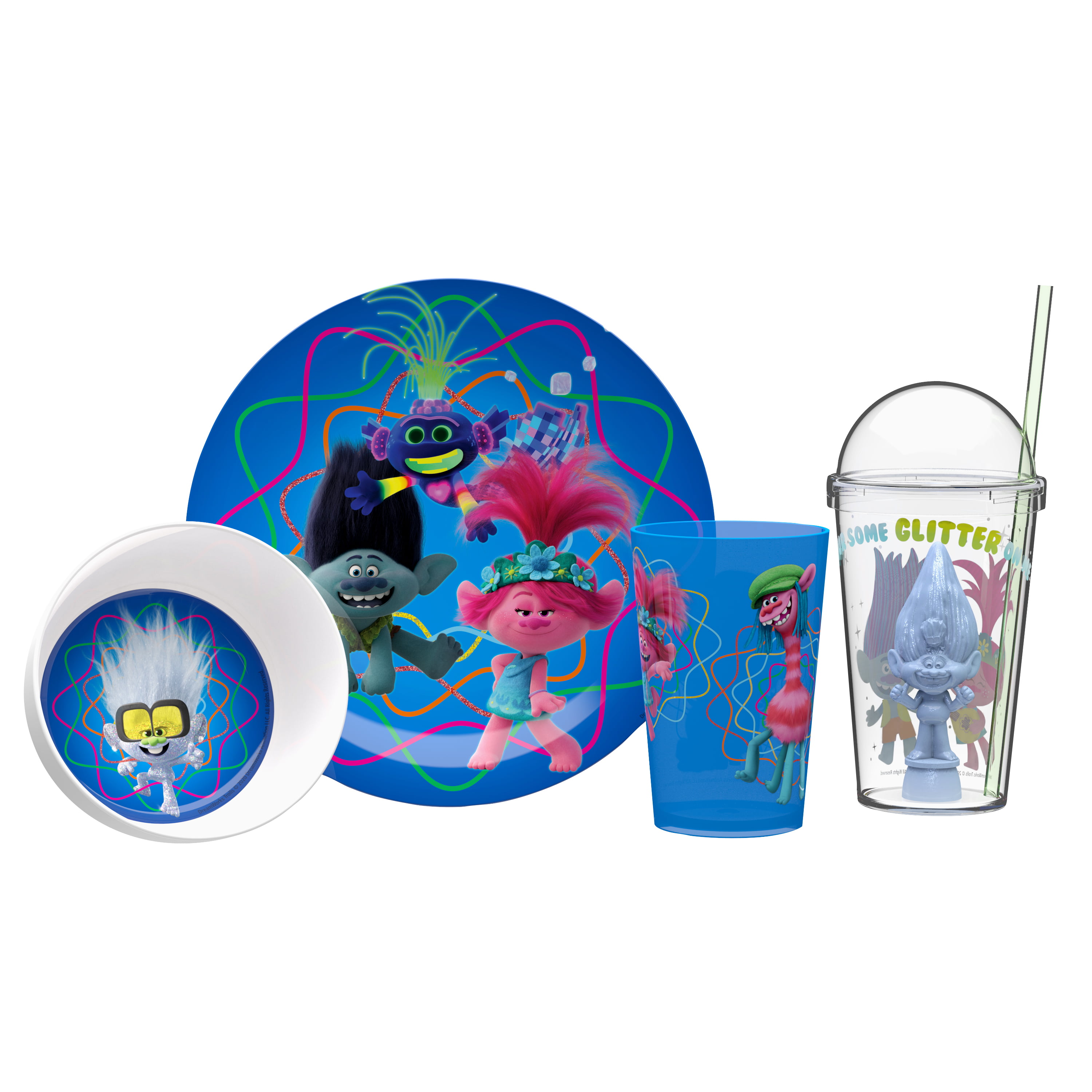 Buy Zak Designs Dreamworks Trolls 2 Movie Poppy Branch Kids BPA-Free  Dinnerware Set Includes Plate, , Tumbler and Water Bottle, Made of Durable  Material and Perfect for Kids (4 Piece Set) Online