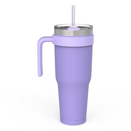 Zak Designs 40 Ounce Antimicrobial Stainless Steel Water Bottle, Wisteria