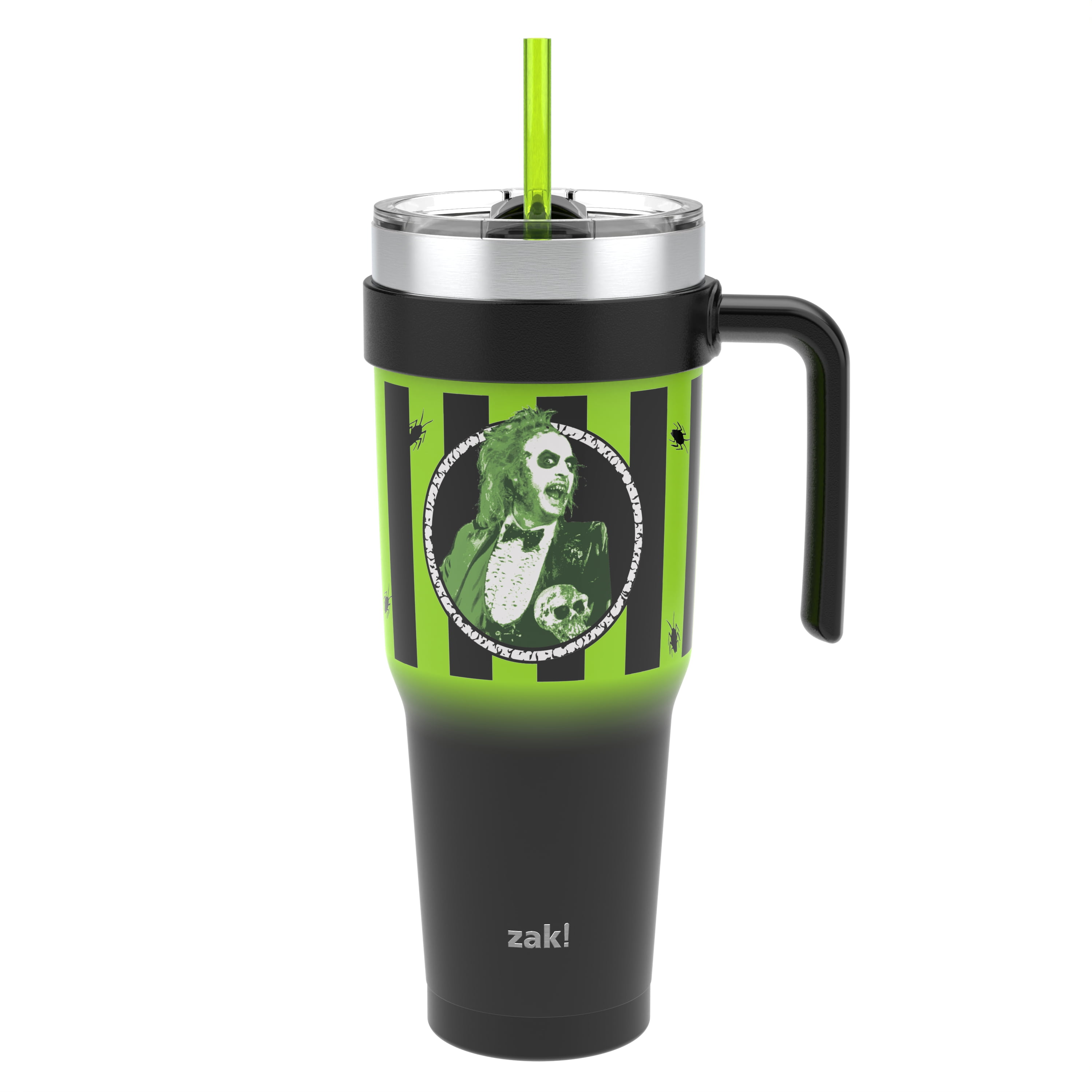 Zak Designs 40oz Chucky Straw Handle Tumbler, Stainless