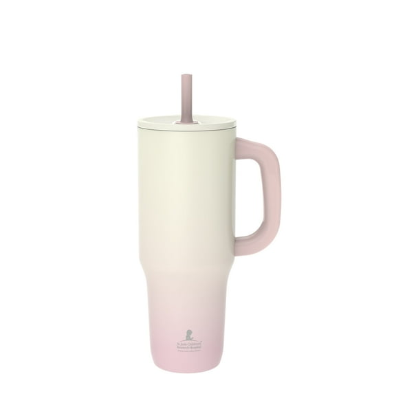 Zak Designs 40oz Stainless Steel Sutton Straw Tumbler Benefiting St. Jude Pink Ombre