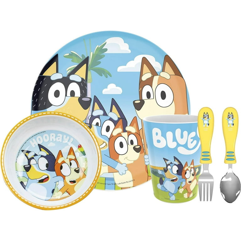 Zak Designs Bluey Kids 5pcs Dinnerware Set - Child's Dishwasher
