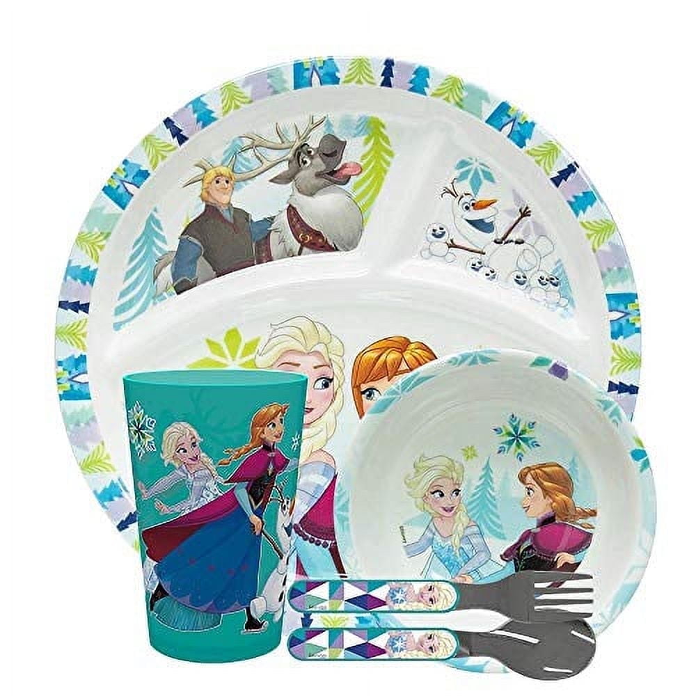 Zak Designs Disney Frozen 5pcs Kids Dinnerware Set, Non-BPA