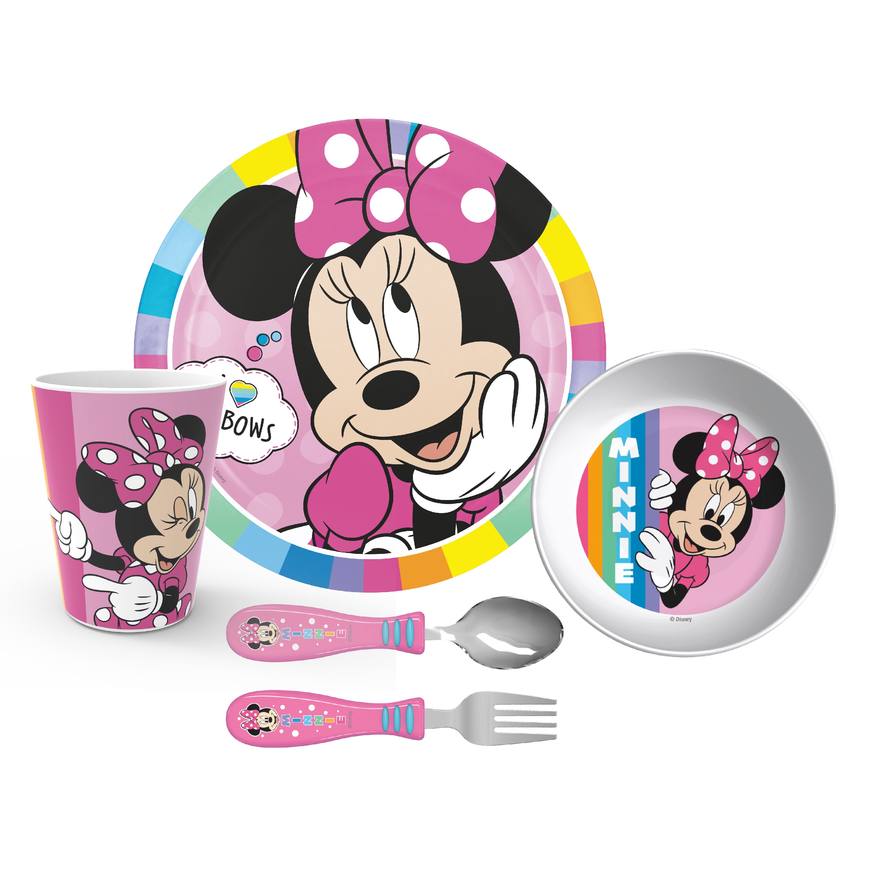  5 Piece Dinnerware Sets featuring Mickey and Minnie
