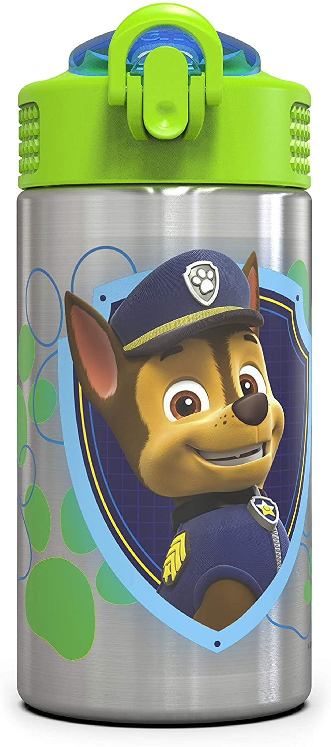Zak Designs BPA-Free 15.5 oz Paw Patrol Stainless Steel Water Bottle with Flip-up Straw Spout
