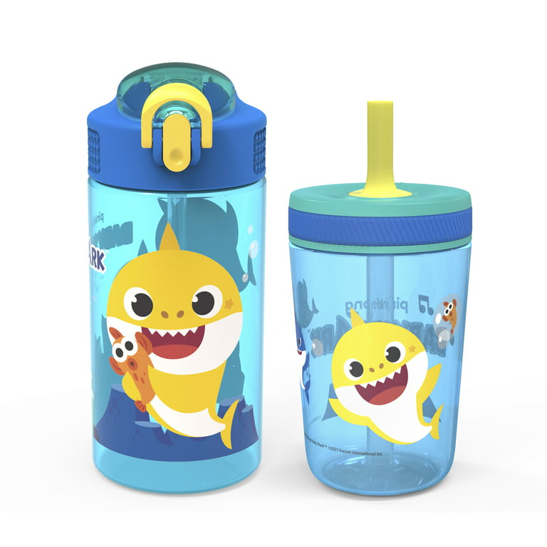 Custom Baby Shark With Mustache Stainless Steel Water Bottle By