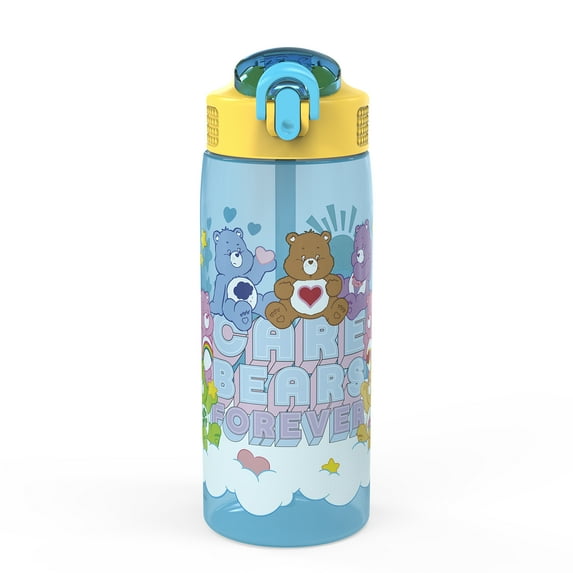 Zak Designs Care Bears 25 Fluid Ounce Plastic Water Bottle with Straw, Care Bears Forever