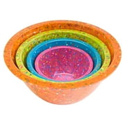 Zak Designs Confetti Mixing Bowl Set, Orange, Kiwi, Turquoise and Magenta, 4-piece set