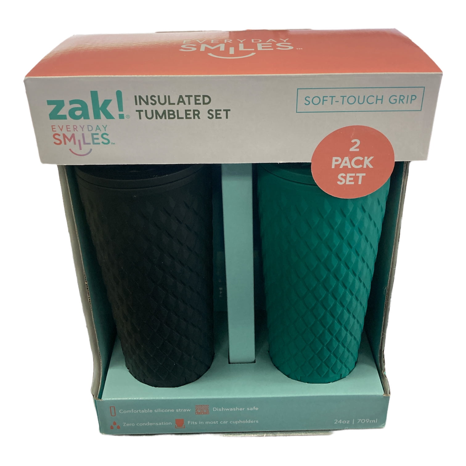 Zak Designs Cora 24 oz. Insulated Tumbler with Straw, 2 Pack - Costless  WHOLESALE - Online Shopping!