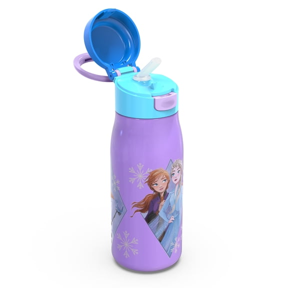 Zak Designs Disney 13.5 Ounce Stainless Steel Insulated Water Bottle, Frozen 2
