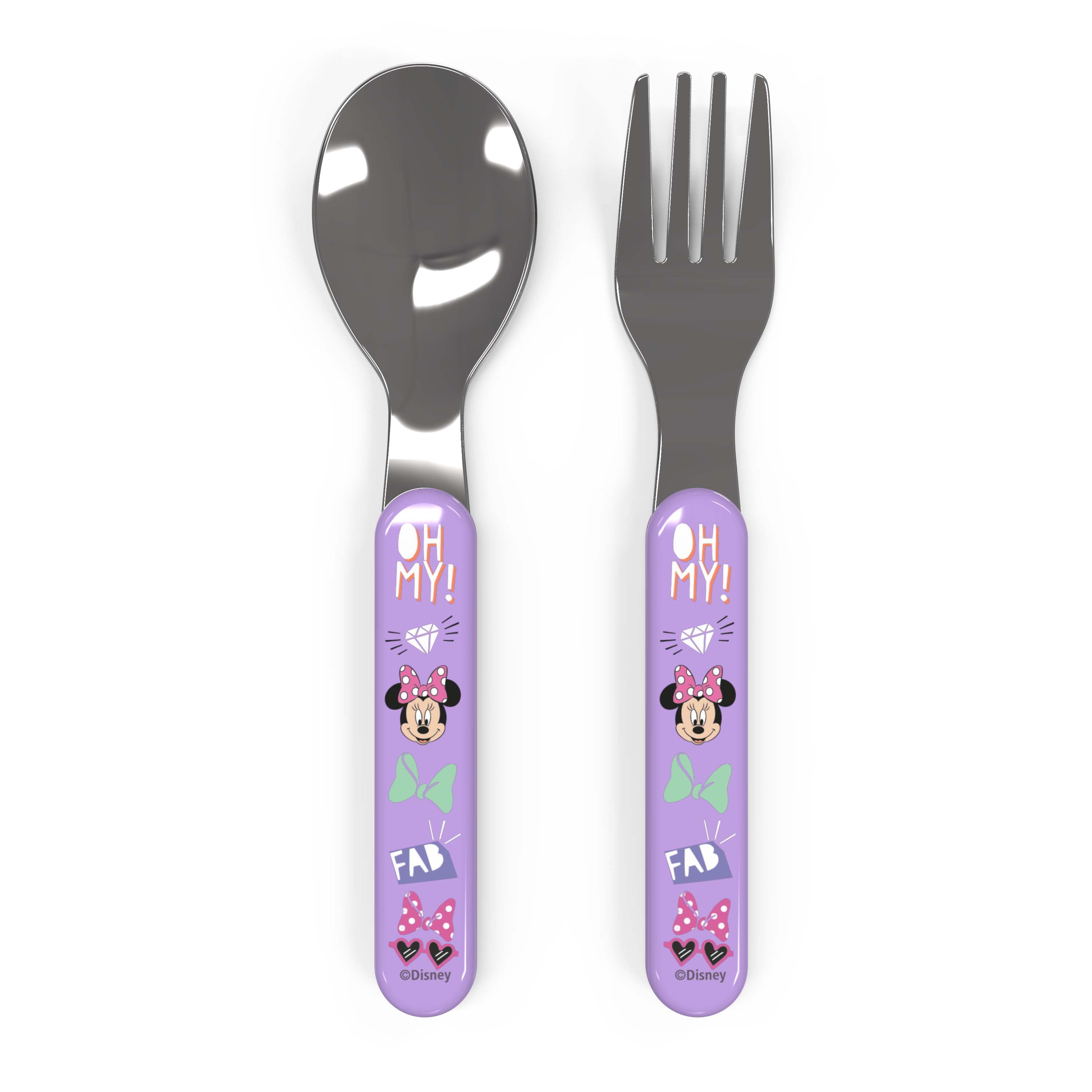 Zak Designs Disney 2piece Fork and Spoon Flatware Set, Minnie Mouse