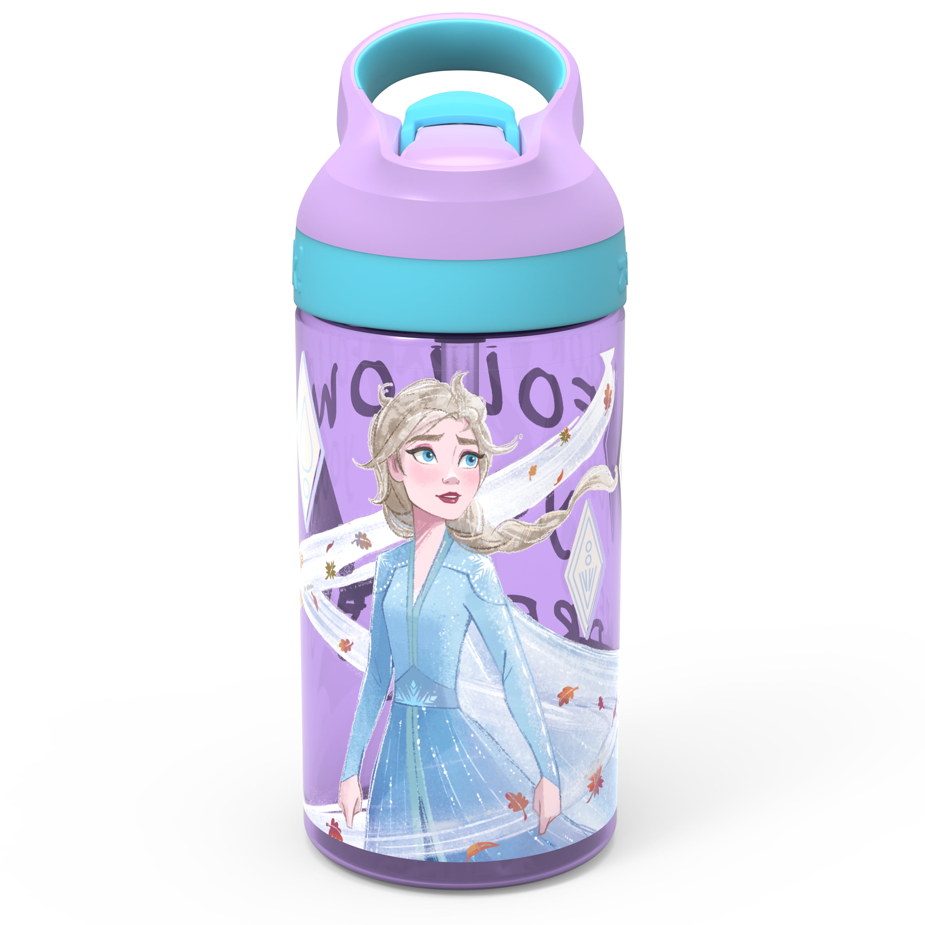 Zak! Designs Zak Designs Disney Frozen 2 Kids Water Bottle Set with  Reusable Straws and Built in Carrying Loops, Made of Plastic