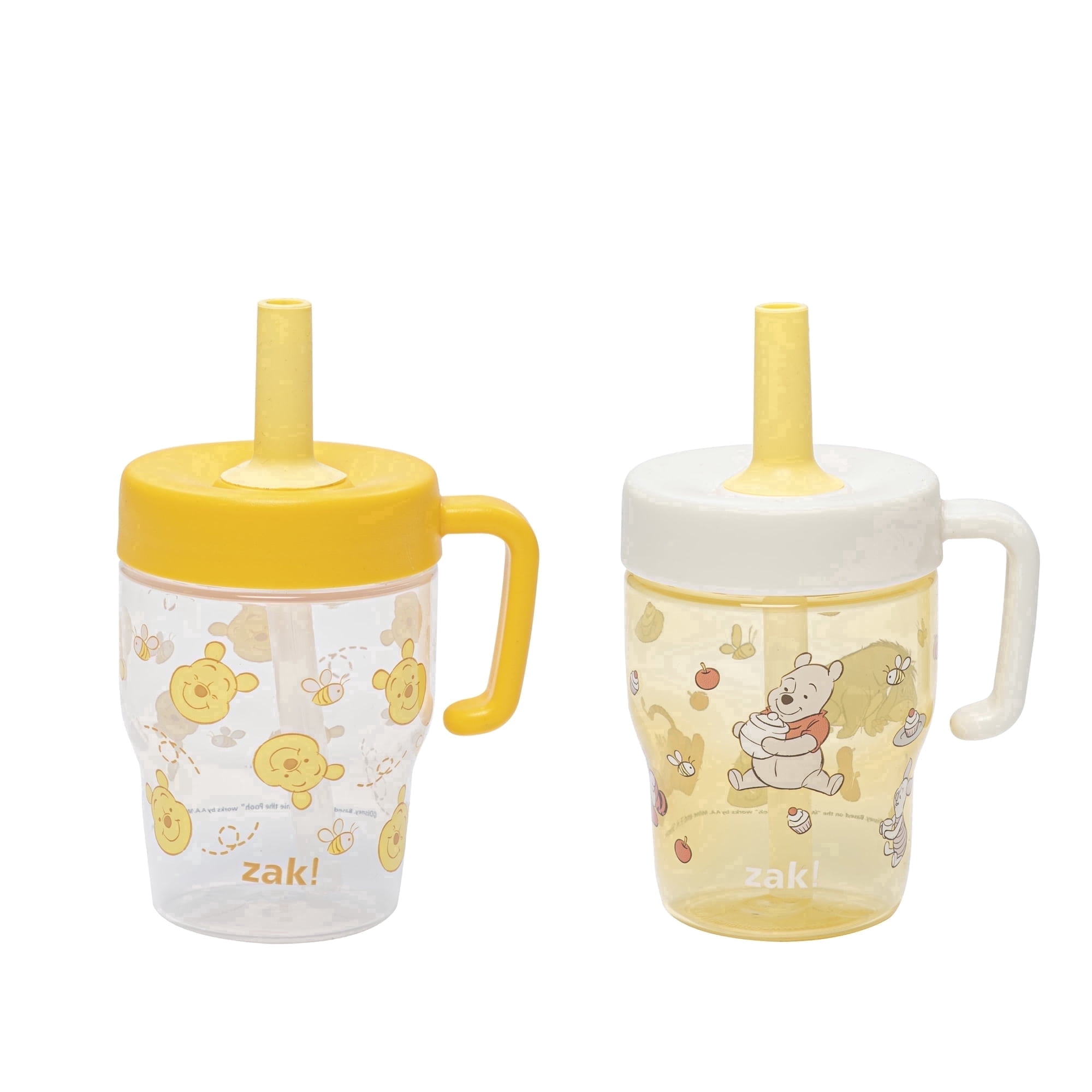 Zak Designs Disney Winnie the Pooh Capri Toddler Tumbler For Travel or At Home, 10oz 2-Pack Durable Plastic Sippy Cups With Handle and Leak-Proof Design are Perfect For Kids (Pooh & Friends)