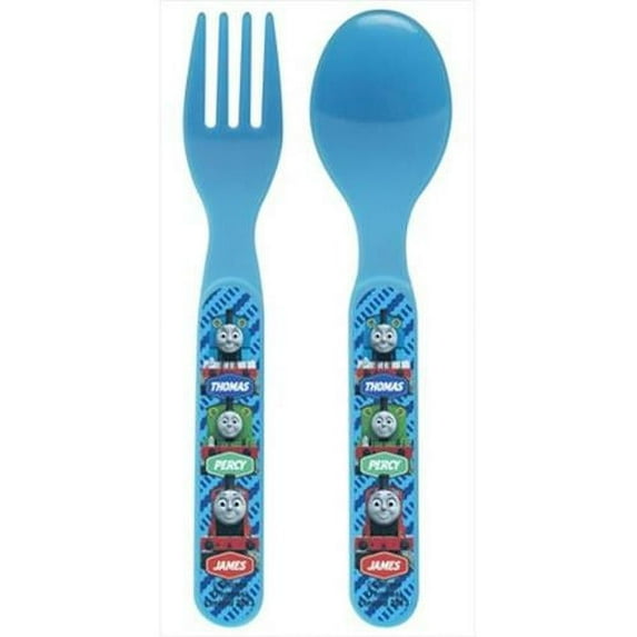 Zak! Designs GoPak Flatware Set with Fork, Spoon and Travel Case with Thomas and Friends, BPA-free