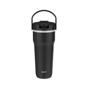 Zak Designs Harmony 2-in-1 Coffee Tumbler for Travel or At Home, 30oz Recycled Stainless Steel is Leak-Proof When Closed and Vacuum Insulated with Handle (Ebony)