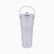 Zak Designs Harmony 2-in-1 Coffee Tumbler for Travel or At Home, 30oz Recycled Stainless Steel is Leak-Proof When Closed and Vacuum Insulated with Handle (Smoky Lilac)