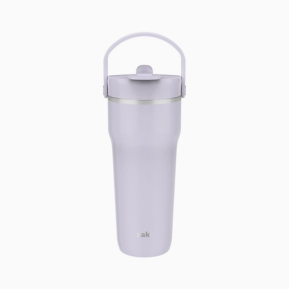 Zak Designs Harmony 2-in-1 Coffee Tumbler for Travel or At Home, 30oz Recycled Stainless Steel is Leak-Proof When Closed and Vacuum Insulated with Handle (Smoky Lilac)