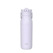 Zak Designs Harmony Water Bottle for Travel or At Home, 32oz Recycled Stainless Steel is Leak-Proof and Vacuum Insulated with Straw Lid and Carry Handle (Smoky Lilac Purple)