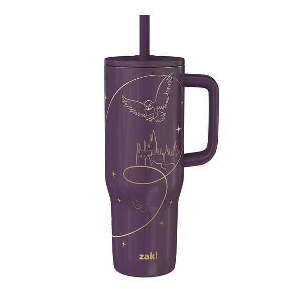 Zak Designs 30oz Harry Potter Double Wall Stainless Steel Vaccuum Insulated Sutton Straw Tumbler