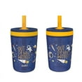 thumbnail image 1 of Kids Leakproof Straw Cup with Silicone Spout and Screw-On Lid - Reusable Plastic Drinkware, 15 Ounces, 2 Pack BPA Free Water Bottles, 1 of 10