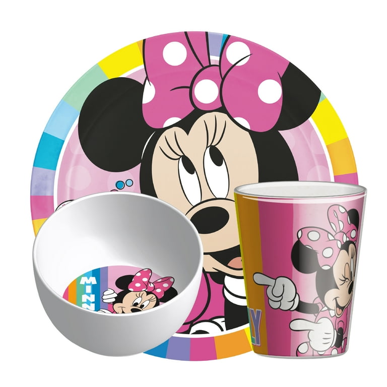 Zak Designs Kids Dinnerware Set Disney Minnie Mouse, Includes