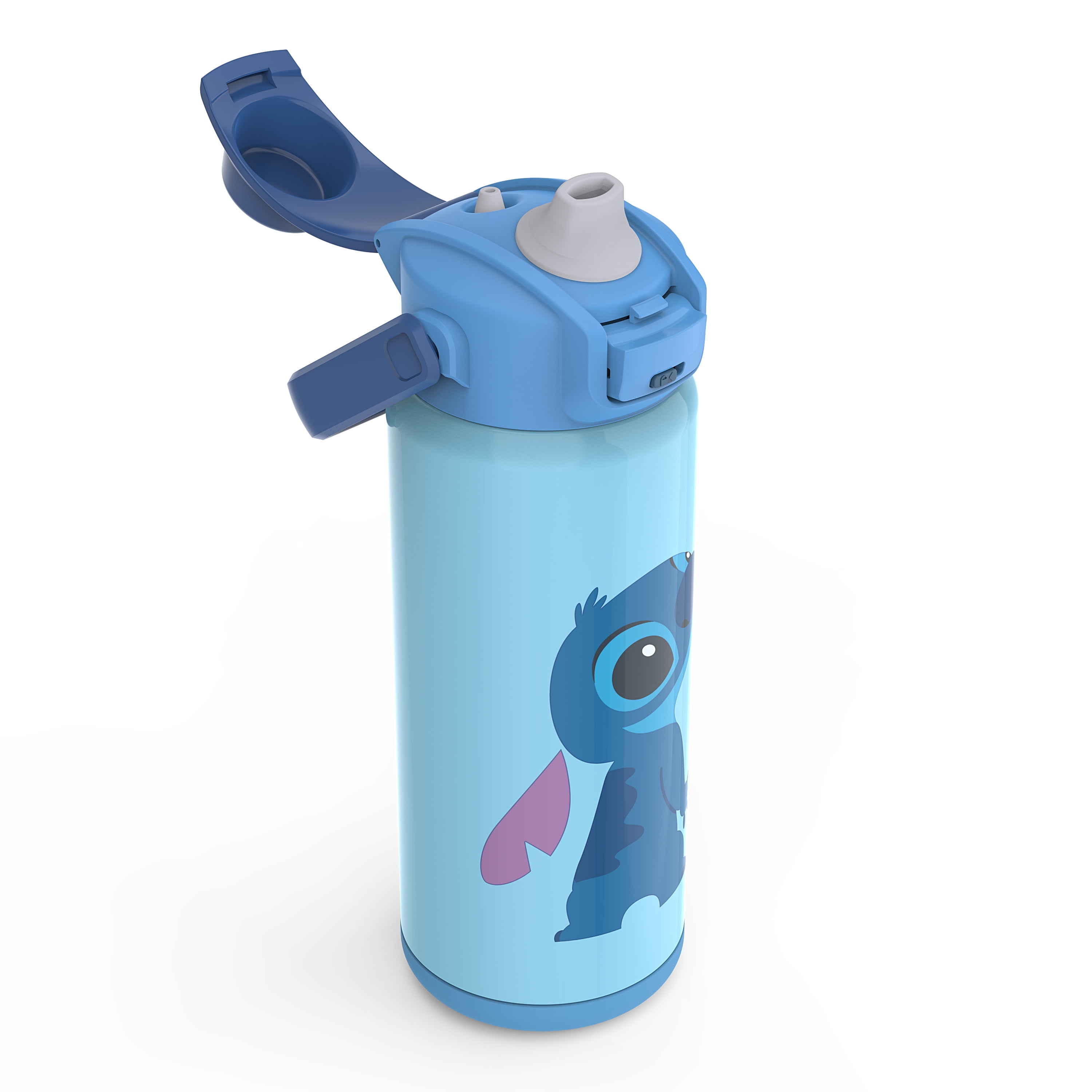 Stitch Stainless Steel Water Bottle with Built-In Straw – Lilo & Stitch