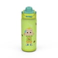 thumbnail image 1 of Zak Designs 14oz Kids Straw Water Bottle, Stainless Steel Double Wall Insulated Lincoln Bottle with Easy-Open Locking Spout Cover for Travel, Built in Carry Handle, CoComelon, 1 of 10