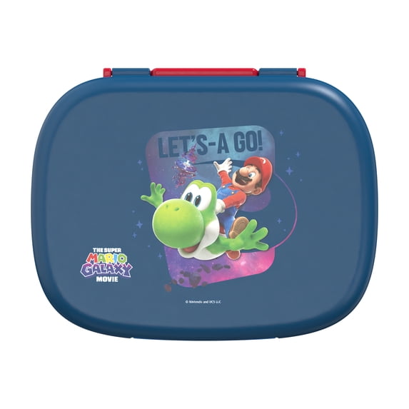 Zak Designs Mario Bento Box for Kids - BPA-Free, Leakproof with Compartmental Lid