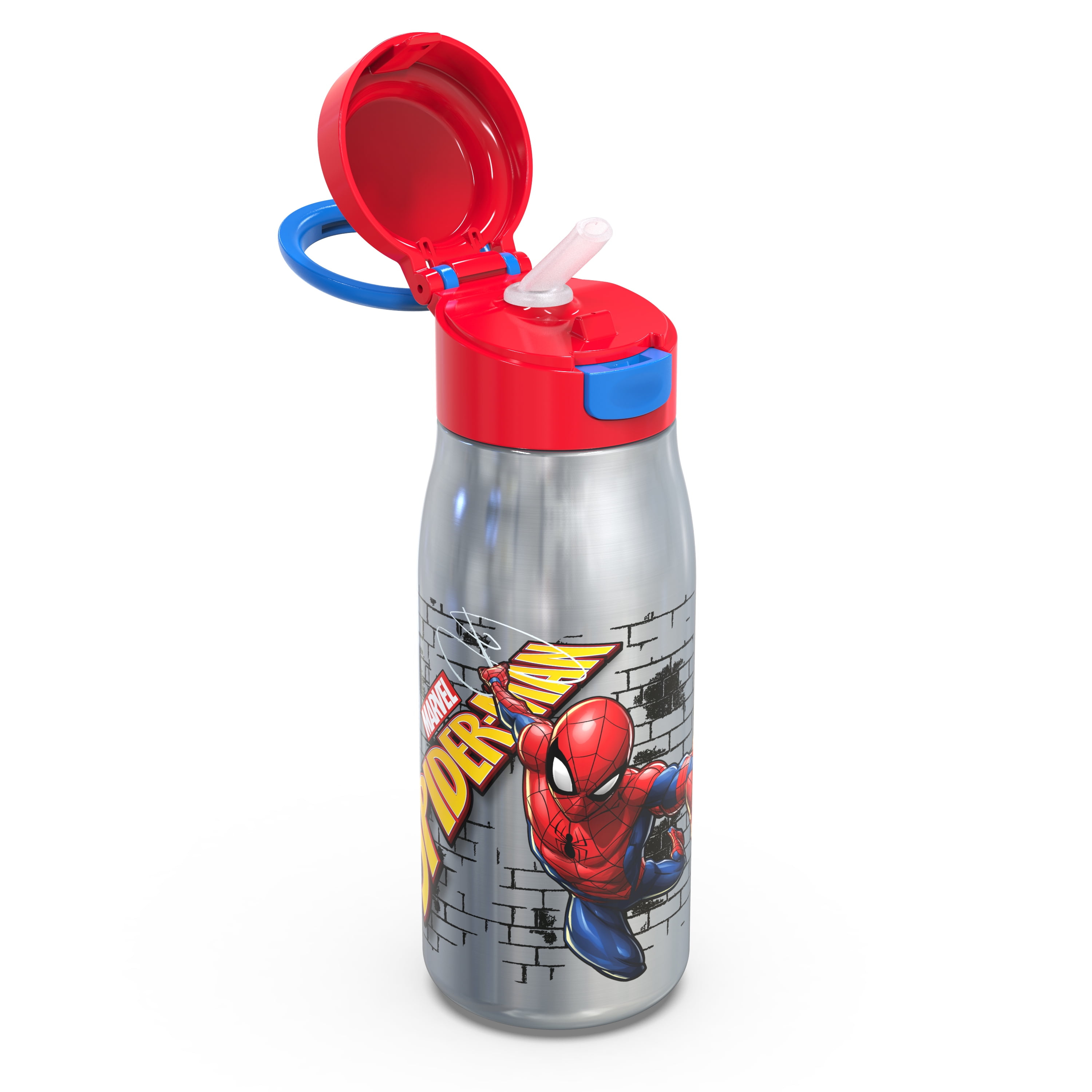 Zak Designs Marvel Comics 13.5 Ounce Stainless Steel Insulated Water Bottle,  Spider-Man 