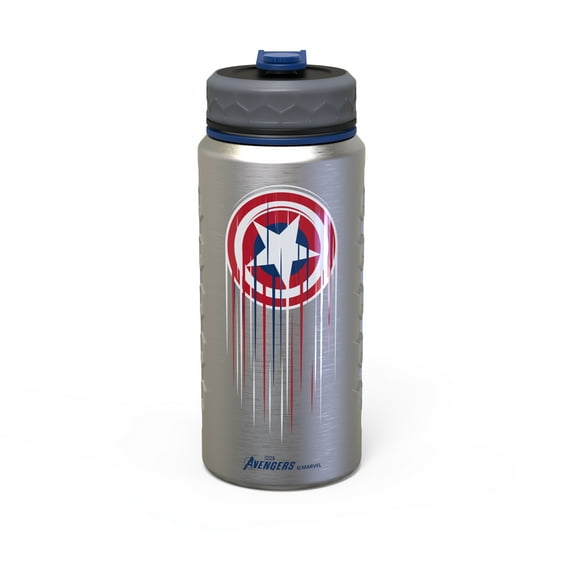 Zak Designs Marvel Comics 24 Ounce Stainless Steel Insulated Water Bottle, Captain America