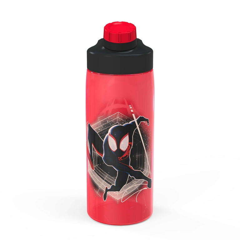 Zak Designs 27 oz. Marvel Stainless Steel Water Bottle with Flip-up Straw  Spout, Spider Man 