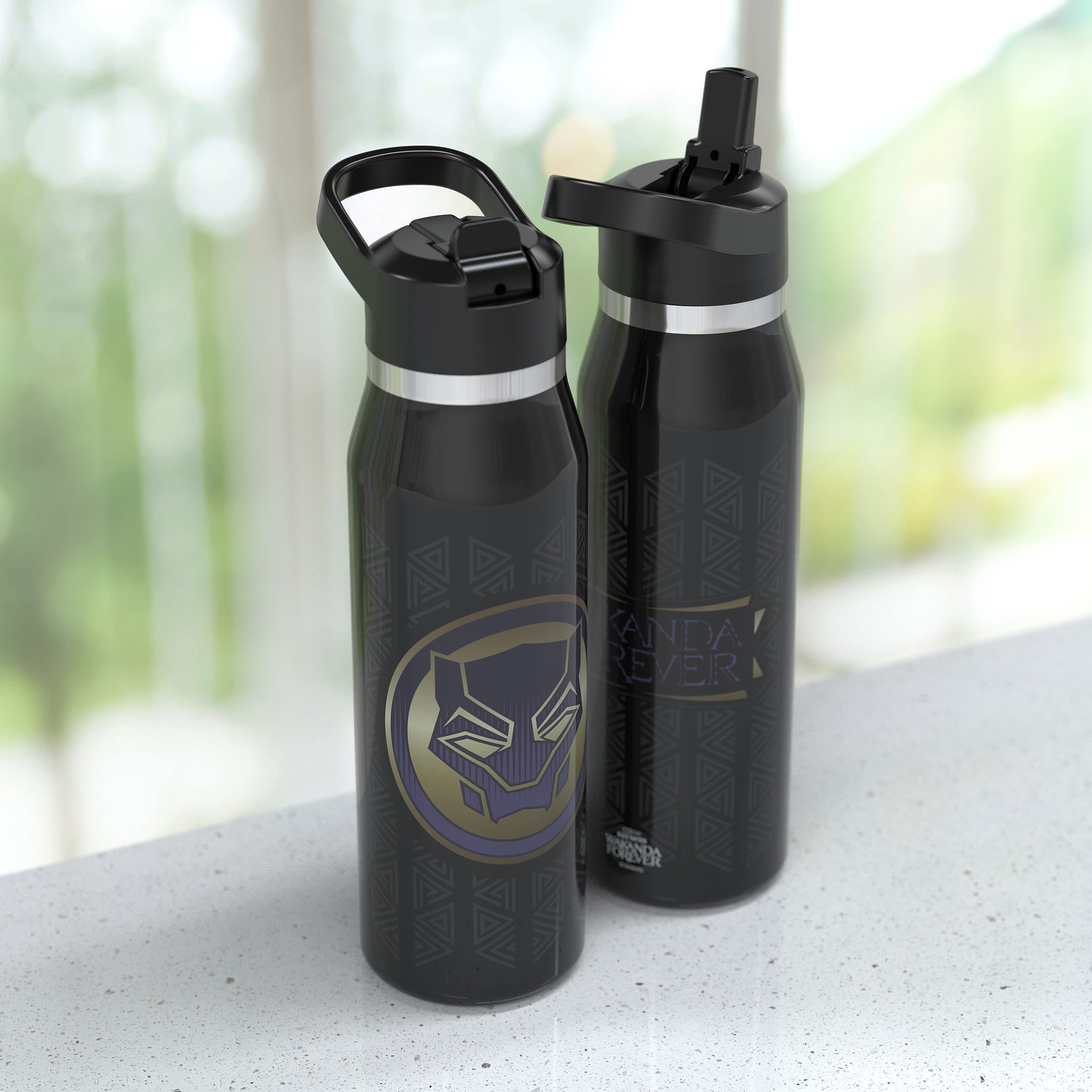 Nanobot Single Layer Black Panther Stainless Steel Water Bottle