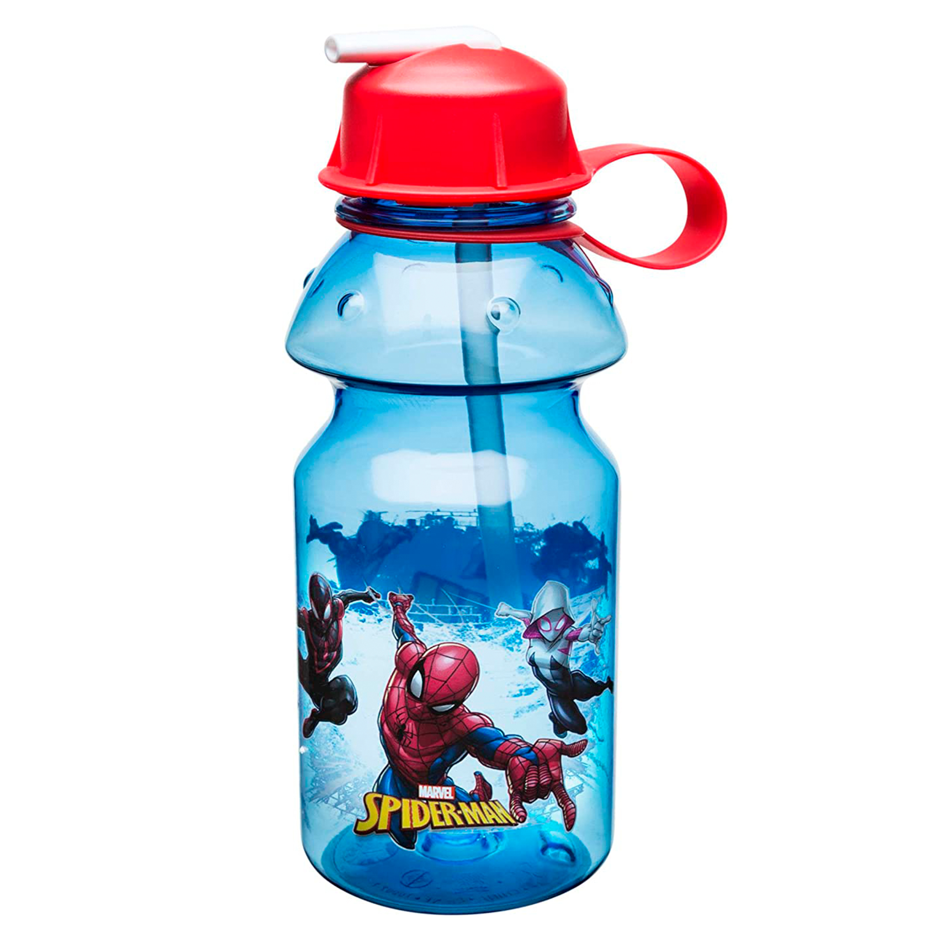 Zak Designs Marvel Comics Spider-Man Kids Water Bottle with Straw and Built-in Carrying Loop, Durable Bottle Has Wide Mouth and Break Resistant Design is Perfect for Kids (14oz, Tritan, BPA-Free) - image 1 of 2