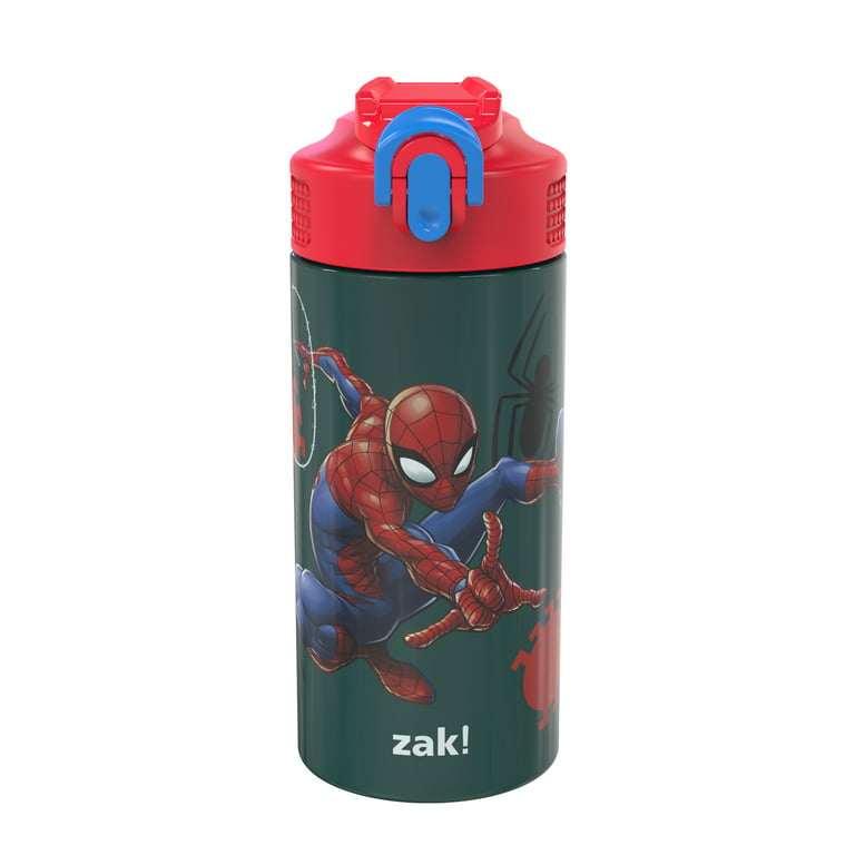Zak Designs Marvel Spider-Man 18/8 Single Wall Stainless Steel Kids Water  Bottle, Flip Straw Locking Spout Cover, Durable Cup for Sports or Travel