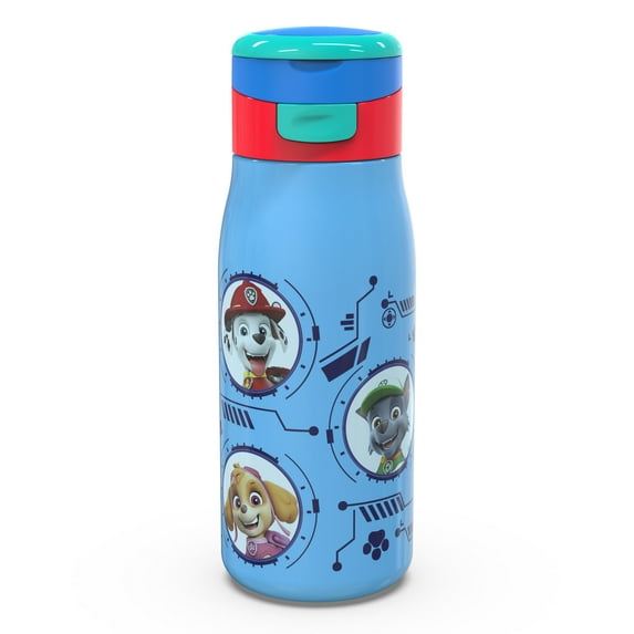 Zak Designs Paw Patrol 13.5 Ounce Stainless Steel Insulated Water Bottle, Skye, Marshall and Friends